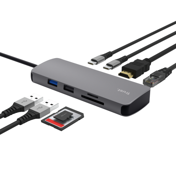Trust 25672 hub di interfaccia USB tipo-C Grigio [25672]