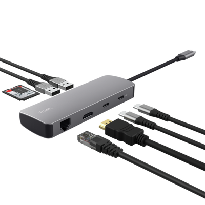 Trust 25672 hub di interfaccia USB tipo-C Grigio [25672]