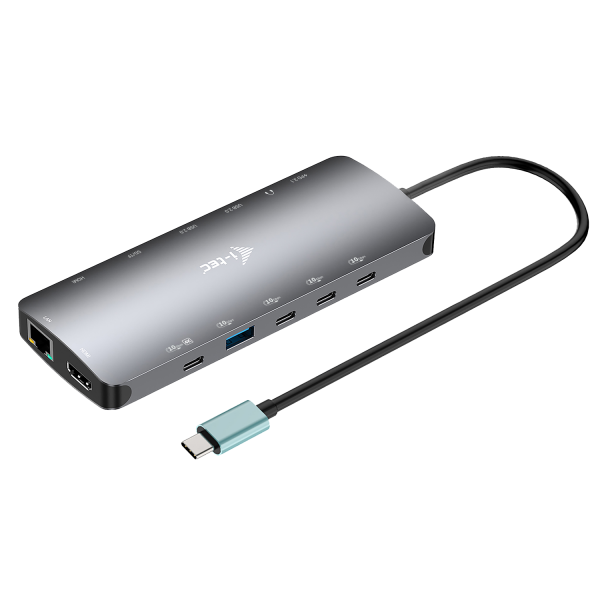 i-tec Metal USB-C Nano 3x Display Dock, 2x HDMI 1x USB-C video with Power Delivery 140W + Universal Charger 140 W [C31NANOTRIPLED140]
