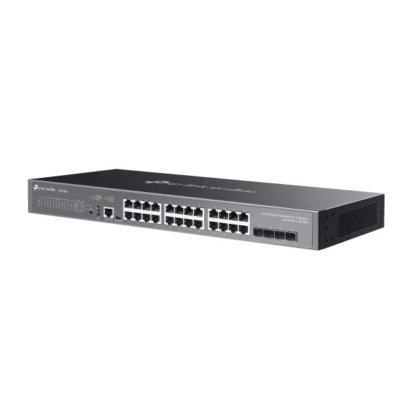 TP-Link - SG5428X - Omada 24-Port Gigabit Stackable Lite L3 Managed Switch with 4 10G Slots, 24 Gigabit RJ45 Ports, 4 10G SFP+ Slots, RJ45/USB Type C Console Port, 1 USB2.0 Port, 1U 19-inch Rack-mo [SG5428X]
