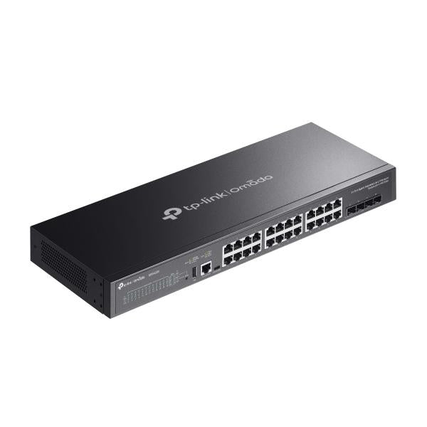 TP-Link - SG5428X - Omada 24-Port Gigabit Stackable Lite L3 Managed Switch with 4 10G Slots, 24 Gigabit RJ45 Ports, 4 10G SFP+ Slots, RJ45/USB Type C Console Port, 1 USB2.0 Port, 1U 19-inch Rack-mo [SG5428X]