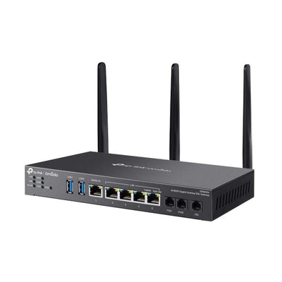 TP-Link - Omada AX3000 Gigabit Desktop DSL Gateway, 1  Gigabit WAN/LAN Port, 4 Gigabit LAN Ports, 1  DSL Port, 2FXS Ports ,2 USB 3.0 Ports, 574Mbps at 2.4 GHz + 2402 Mbps at 5 GHz (HE160) Wi-Fi S [DR3650v]
