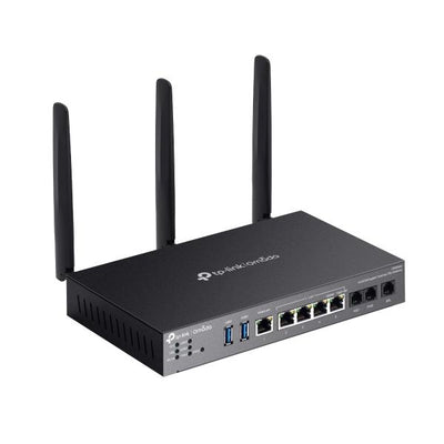 TP-Link - Omada AX3000 Gigabit Desktop DSL Gateway, 1  Gigabit WAN/LAN Port, 4 Gigabit LAN Ports, 1  DSL Port, 2FXS Ports ,2 USB 3.0 Ports, 574Mbps at 2.4 GHz + 2402 Mbps at 5 GHz (HE160) Wi-Fi S [DR3650v]