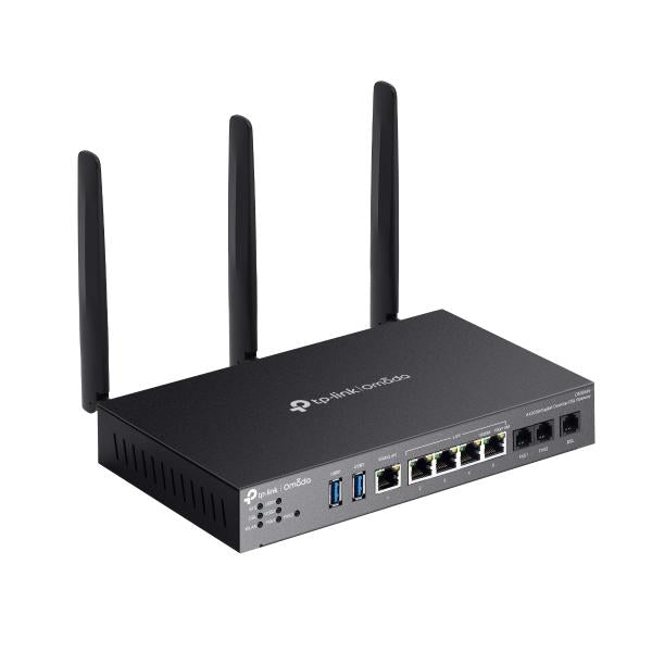 TP-Link - Omada AX3000 Gigabit Desktop DSL Gateway, 1  Gigabit WAN/LAN Port, 4 Gigabit LAN Ports, 1  DSL Port, 2FXS Ports ,2 USB 3.0 Ports, 574Mbps at 2.4 GHz + 2402 Mbps at 5 GHz (HE160) Wi-Fi S [DR3650v]