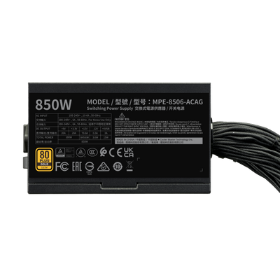 Cooler Master MWE GOLD 850 V3 alimentatore per computer 850 W 24-pin ATX ATX Nero [MPE-8506-ACAG-BEU]