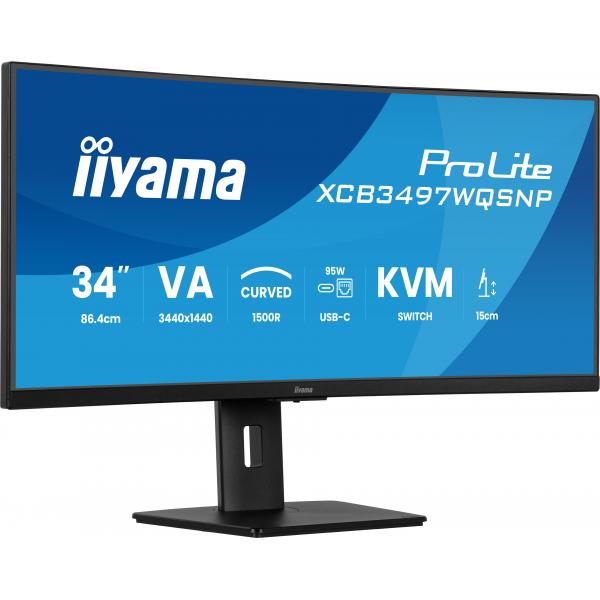 iiyama ProLite XCB3497WQSNP-B1 Monitor PC 86,4 cm (34") 3440 x 1440 Pixel UltraWide Quad HD LED Nero [XCB3497WQSNP-B1]