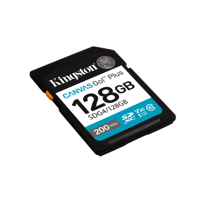 Kingston Technology Canvas Go! Plus 128GB SDXC Canvas Go Plus Gen4 200MB/s C10 UHS-I U3 V30 [SDG4/128GB]