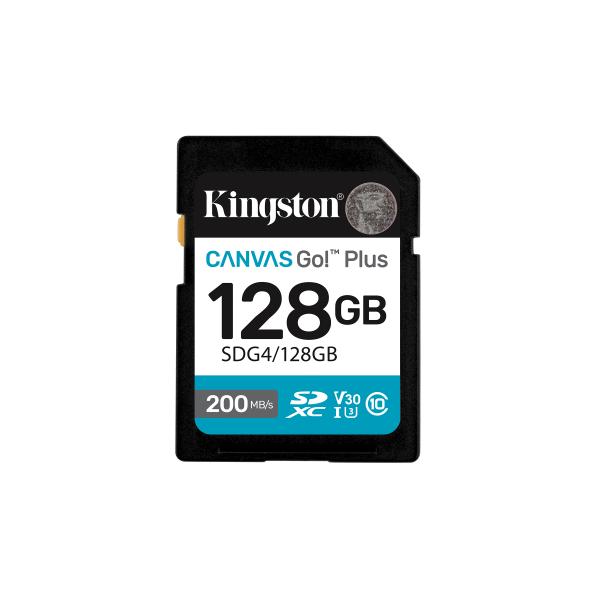 Kingston Technology 128GB SDXC Canvas Go Plus Gen4 200MB/s C10 UHS-I U3 V30 [SDG4/128GB]