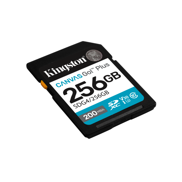 Kingston Technology 256GB SDXC Canvas Go Plus Gen4 200MB/s C10 UHS-I U3 V30 [SDG4/256GB]