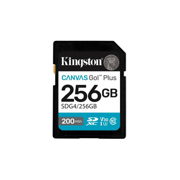 Kingston Technology 256GB SDXC Canvas Go Plus Gen4 200MB/s C10 UHS-I U3 V30 [SDG4/256GB]