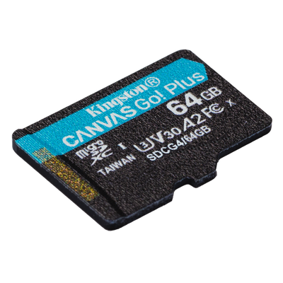 Kingston Technology Scheda microSDXC Canvas Go Plus Gen4 200MB/s A2 U3 V30 da 64 GB + adattatore [SDCG4/64GB]