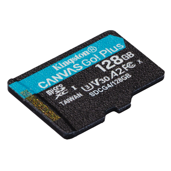 Kingston Technology Scheda microSDXC Canvas Go Plus Gen4 200MB/s A2 U3 V30 da 128 GB + adattatore [SDCG4/128GB]