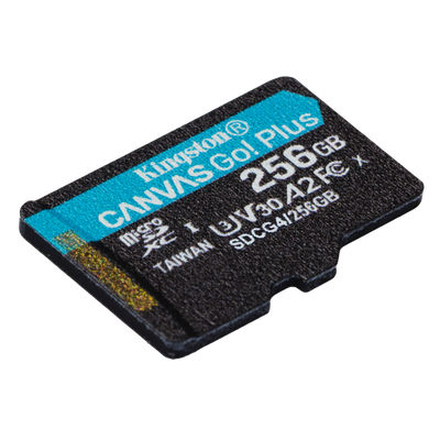 Kingston Technology Scheda microSDXC Canvas Go Plus Gen4 200MB/s A2 U3 V30 da 256 GB + adattatore [SDCG4/256GB]
