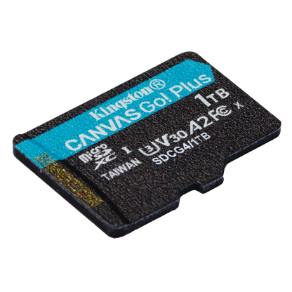 Kingston Technology Scheda microSDXC Canvas Go Plus Gen4 200MB/s A2 U3 V30 da 1 TB + adattatore [SDCG4/1TB]