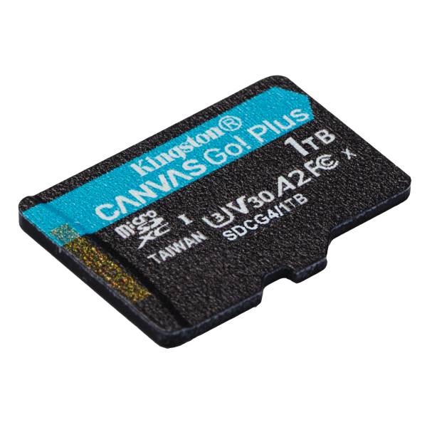 Kingston Technology Scheda microSDXC Canvas Go Plus Gen4 200MB/s A2 U3 V30 da 1 TB + adattatore [SDCG4/1TB]