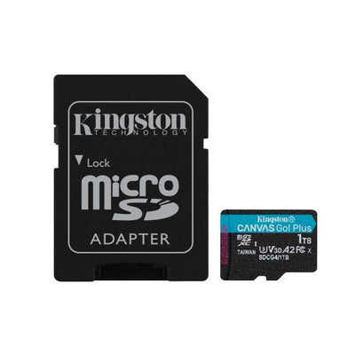 Kingston Technology Scheda microSDXC Canvas Go Plus Gen4 200MB/s A2 U3 V30 da 1 TB + adattatore [SDCG4/1TB]