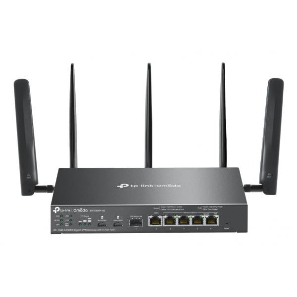 TP-Link - ER706WP-4G - Omada 4G+ Cat6 AX3000 Gigabit VPN Gateway with 4-Port PoE+,4G+ Cat6 up to 300 Mbps- 3 Gbps Wi-Fi 6 Speeds with HE160-1 Gigabit SFP WAN/LAN Port, 5 Gigabit WAN/LAN Ports-5 Hig [ER706WP-4G]