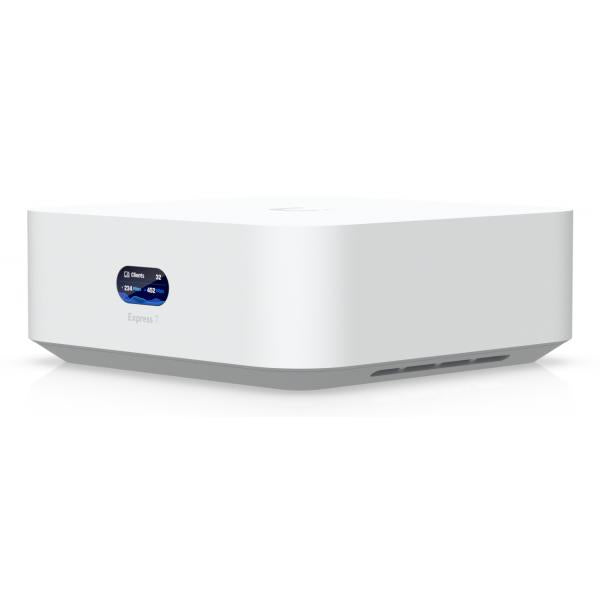 Ubiquiti - UX7-EU - UniFi Cloud Gateway and Tri-Band Wi-Fi 7 Access Point, LAN x2.5 GbE RJ45 port, WAN x1 10 GbE RJ45 port, max. power consumption 22W, 688 Mbps at 2.4GHz (2x2) + 4300 Mbps at 5GHz (2x [UX7-EU]