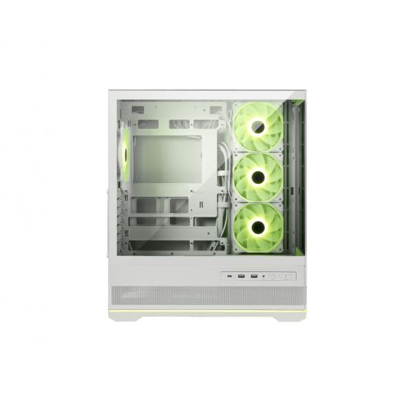 MSI CASE BIANCO, 2 USB, 1 TYPE-C, 3X120MM ARGB REVERSE BLADE FAN, 1X120MM ARGB FAN, ARGB+PWM CONTROL [MAG PANO 110R PZ W]