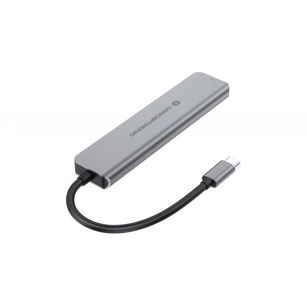 Conceptronic 6-in-1 Docking Station USB 3.2 Gen 1 - HDMI - USB-A 5Gbps x 2 - USB-C 5Gbps x 2 - 100W USB PD [DONN33G]