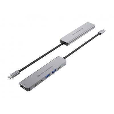 Conceptronic 6-in-1 Docking Station USB 3.2 Gen 1 - HDMI - USB-A 5Gbps x 2 - USB-C 5Gbps x 2 - 100W USB PD [DONN33G]