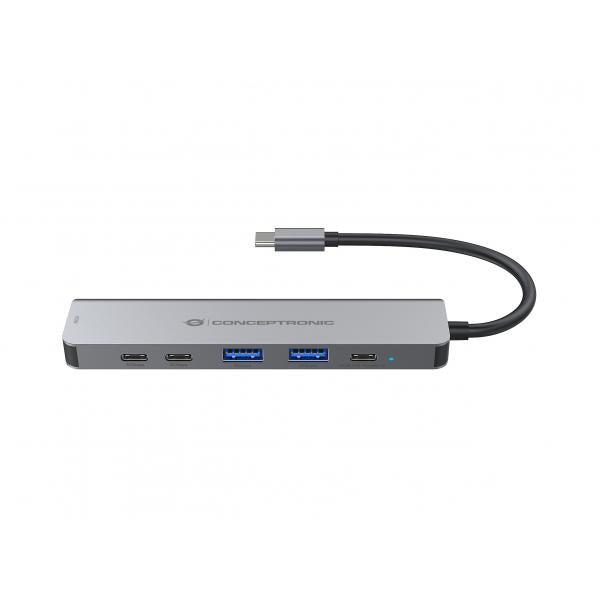 Conceptronic 6-in-1 Docking Station USB 3.2 Gen 1 - HDMI - USB-A 5Gbps x 2 - USB-C 5Gbps x 2 - 100W USB PD [DONN33G]