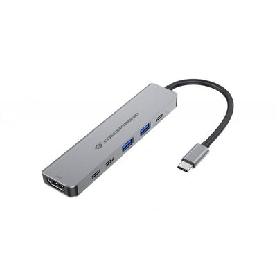 Conceptronic 6-in-1 Docking Station USB 3.2 Gen 1 - HDMI - USB-A 5Gbps x 2 - USB-C 5Gbps x 2 - 100W USB PD [DONN33G]