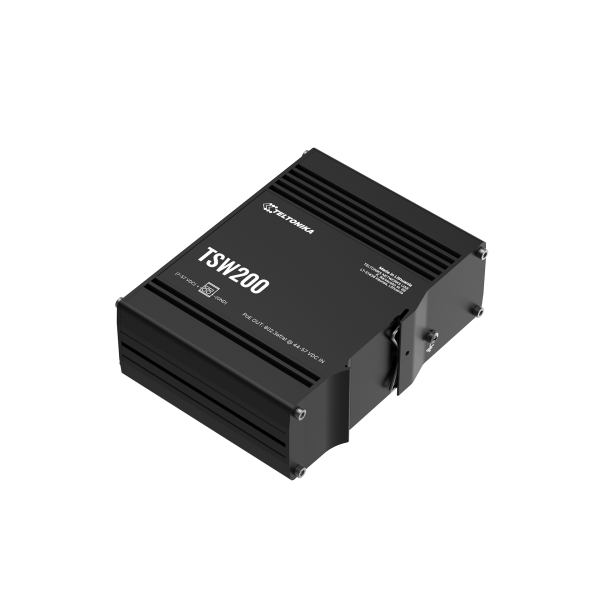 Teltonika - TSW200 Switch 8 porte PoE+ unmanaged con 2 porte SFP, 240W di power budget (without Din Rail) [TSW2000000B0]