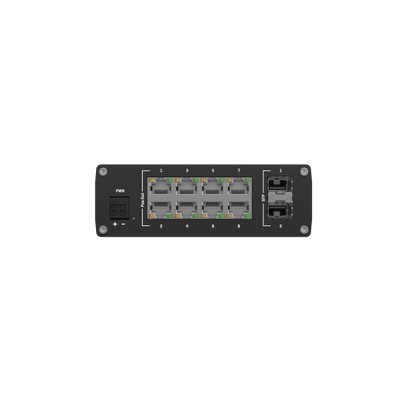 Teltonika - TSW200 Switch 8 porte PoE+ unmanaged con 2 porte SFP, 240W di power budget (without Din Rail) [TSW2000000B0]