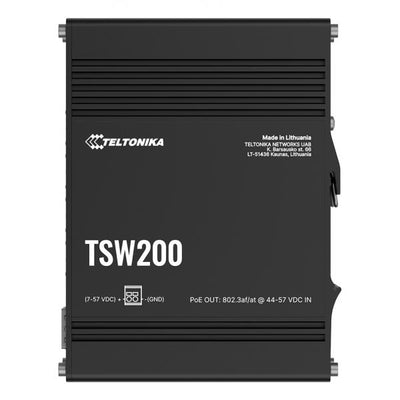 Teltonika - TSW200 Switch 8 porte PoE+ unmanaged con 2 porte SFP, 240W di power budget (without Din Rail) [TSW2000000B0]