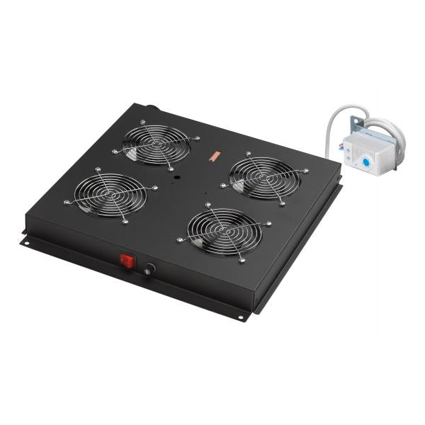 LINK GRUPPO 4 VENTOLE CON TERMOSTATO PER ARMADI RACK EAVI NERO [LKVENT4PTN]