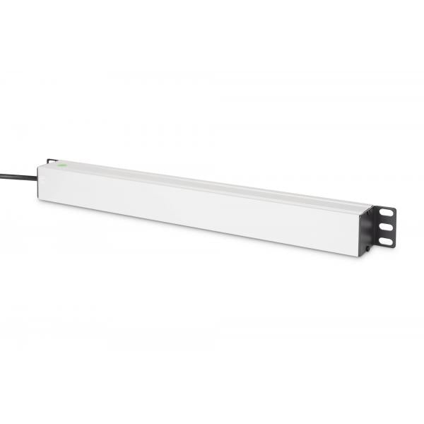 Digitus Socket Strip - 9 Way Outlet - Aluminum profile and back-up fuse - 2m - Supply Cable - IEC C14 Plug [DN-95437]