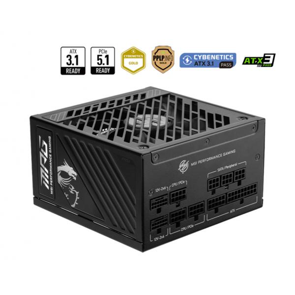 MSI ALIMENTATORE MPG A1250GS PCIE5, EU 1250W FULLY MODULAR 80 PLUS GOLD [MPG A1250GS PCIE5]