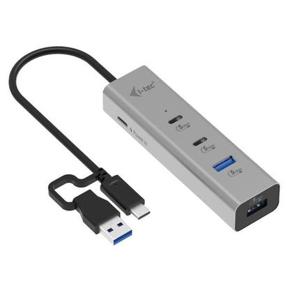 I-TEC HUB RICARICA UNIVERSALE, METALLO, 2X USB-C, 2X USB-A PORT, PD 85W [CAHUBMETAL2A2CPD]