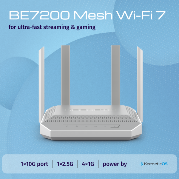 KEENETIC TITAN 3RD GEN. (KN-1812), BE7200 MESH WI-FI 7 MULTI-GIGABIT ROUTER CON 1x10GB, 1x2.5GB E 4x [KN-1812-01-EU]