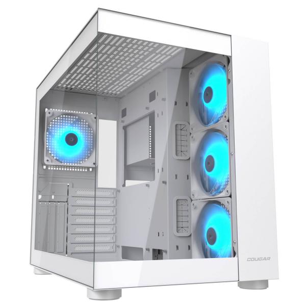COUGAR CASE MID TOWER CUBE FV 150 RGB WHITE D.CHAMBER 3*120+120mm ARGB FAN [CGR-5KA1W-RGB]