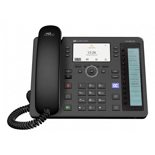 Audiocodes Teams C436HD IP-Phone PoE GbE black with integrated Dual Band Wi-Fi - telefono Nativo Teams [TEAMS-C436HD-DBW]