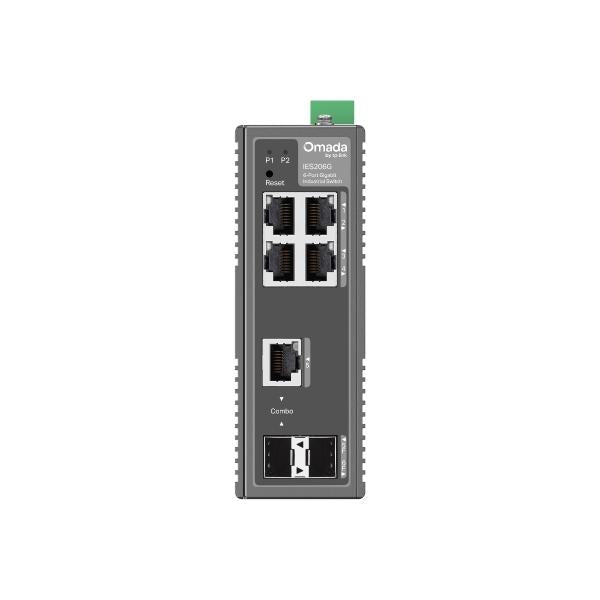 TP-Link - IES206G - Omada 6-Port Gigabit Industrial Easy Managed Switch, 5 Gigabit RJ45 Ports,1 Gigabit SFP Slot, 1 Combo Gigabit SFP Slot, -40-75  Operating Temperature [IES206G]