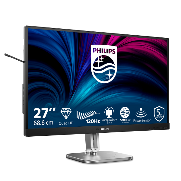 Philips Serie 4000 27B2N4500/00 Monitor PC 68,6 cm (27") 2560 x 1440 Pixel Quad HD LCD Grigio [27B2N4500/00]