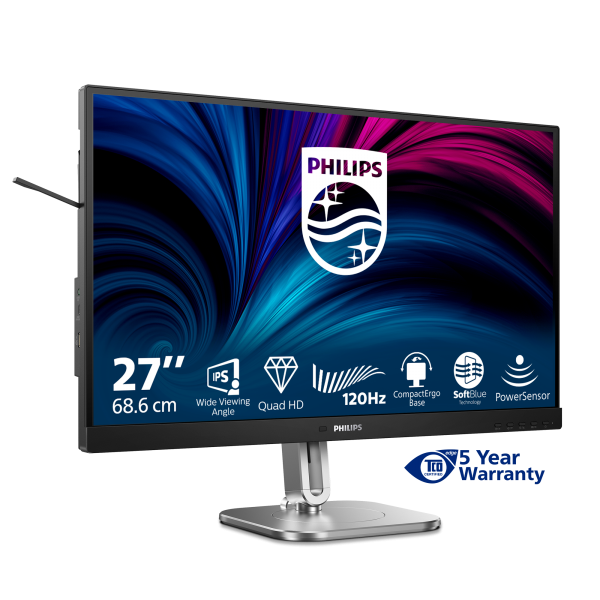 Philips Serie 4000 27B2N4500/00 Monitor PC 68,6 cm (27") 2560 x 1440 Pixel Quad HD LCD Grigio [27B2N4500/00]