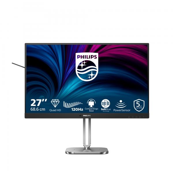 Philips Serie 4000 27B2N4500/00 Monitor PC 68,6 cm (27") 2560 x 1440 Pixel Quad HD LCD Grigio [27B2N4500/00]