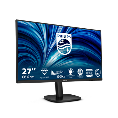PHILIPS MONITOR 27 LED IPS QHD 16:9 4MS 350 CDM 120hz, PIVOT, VGA/DP/HDMI, USB-C, MULTIMEDIALE [27B2U3601]