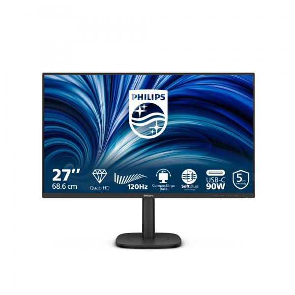 PHILIPS MONITOR 27 LED IPS QHD 16:9 4MS 350 CDM 120hz, PIVOT, VGA/DP/HDMI, USB-C, MULTIMEDIALE [27B2U3601]