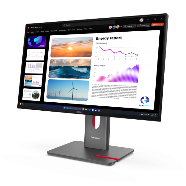 Lenovo ThinkVision P24Q-40 - 24 inch - Quad HD IPS LED Monitor - 2560x1440 - 120Hz - Pivot / HAS / USB-C [64B2GAT1EU]
