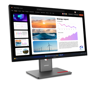 Lenovo ThinkVision P24Q-40 - 24 inch - Quad HD IPS LED Monitor - 2560x1440 - 120Hz - Pivot / HAS / USB-C [64B2GAT1EU]
