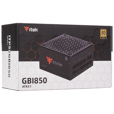 ITEK ALIMENTATORE 850W,80PLUS GOLD, ATX 3.1, FDB FAN, COND GIAPPONESI, MODULARE [ITPSEGBI850]
