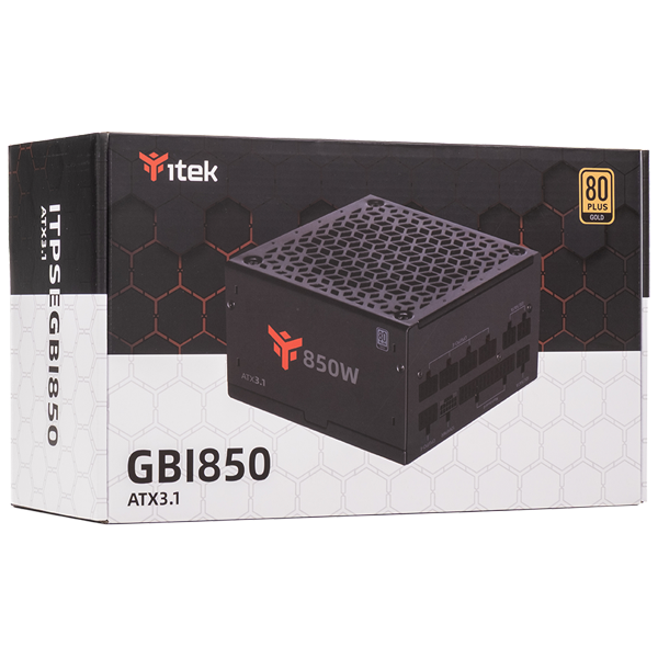 ITEK ALIMENTATORE 850W,80PLUS GOLD, ATX 3.1, FDB FAN, COND GIAPPONESI, MODULARE [ITPSEGBI850]