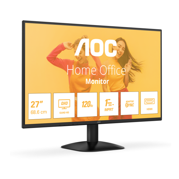AOC MONITOR 27 LED IPS QHD 16:9 4MS 120hz 300 CDM, DP/HDMI [Q27B35S3]