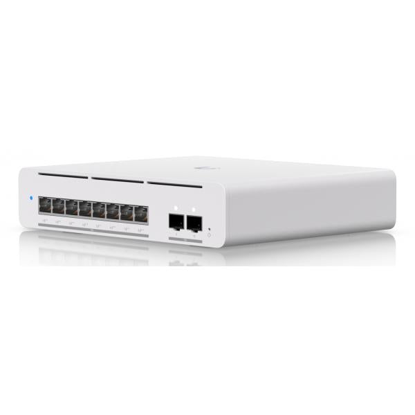 Ubiquiti - USW-Pro-XG-8-PoE-EU - UniFi 10 Port Layer 3 Etherlighting switch with 8x 10 GbE PoE++ ports, 2x 10 SFP+ ports - (155W total) [USW-Pro-XG-8-PoE-EU]