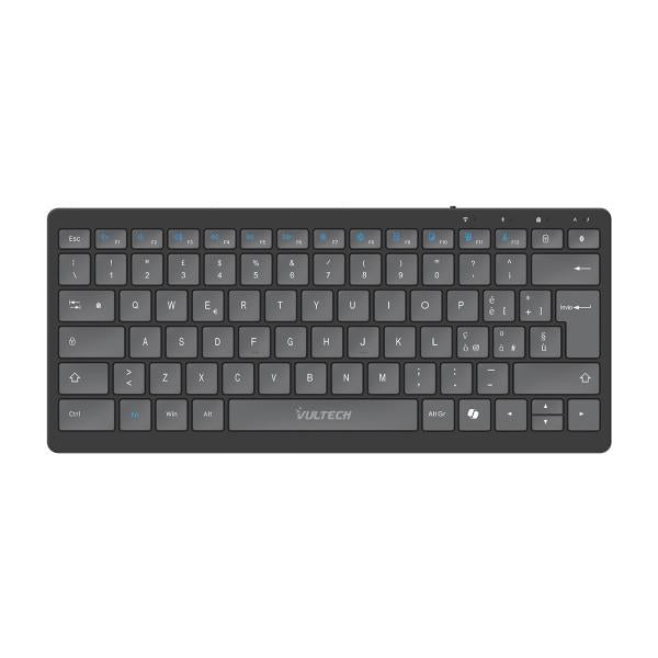 Vultech KEY-601WBT tastiera Ufficio USB + RF Wireless + Bluetooth QWERTY Italiano Nero [KEY-601WBT]